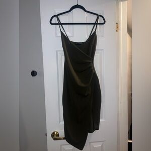 PLT bodycon midi dress in green olive